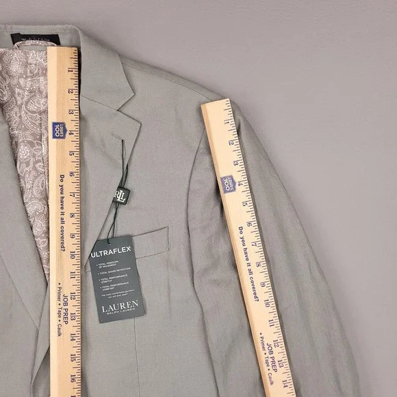 Lauren Ralph Lauren Blazer Mens 40L Ultraflex Linen Lassiter New Jacket - Picture 15 of 16